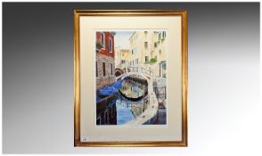 Michael M Wood. 1952- Pencil Signed Ltd Edition Fine Coloured Lithograph/Print. Titled Ponte