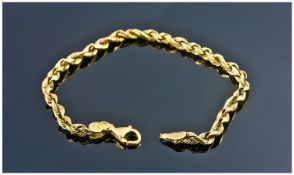 10ct Gold Twist Rope Bracelet, Stamped 10kt.7.25`` in length, 6.3grams. Plus a 9ct gold small