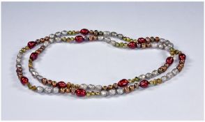 Baroque Freshwater Coloured Pearl Necklace, opera length, comprising sequences of silver grey,