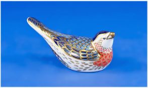 Royal Crown Derby Paperweight ``Blue Bird``. Gold stopper, date 2001, with box, mint condition.