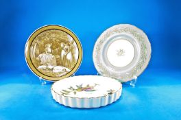 Collection of Plates, comprising Royal Worcester `Ceres` cabinet plate, with a broad green band