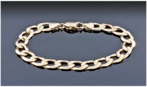 9ct Gold Curb Bracelet with good quality clasp/fastener. Fully hallmarked, 14.6 grams. As new