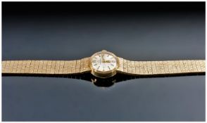 Ladies Eterna-Matic Vintage Swiss 9ct Gold Cased Wristwatch with Integral 9ct gold bracelet. Manual