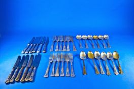 Charles S Green & Co Ltd Silver Cutlery Set, 36 Pieces Comprising Six Table Knives And Forks, Six