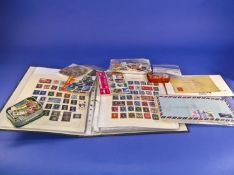 World Stamp Album & Box Of Stamps, FDCS, Stamp Packs etc.