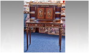 Louis XV Style Bonheur-de-Jour, fitted with two drawers to top, curved ends, two drawers to base,