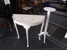 Half Moon Hall Table Together With Lamp/Plant Stand