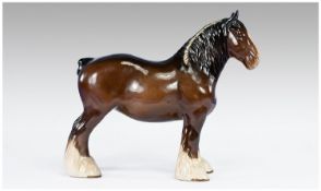 Beswick Horse Figure `Shire Mare` brown colourway. Model number 818. Issued 1979. 8.5`` in height.