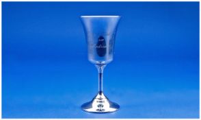 A Silver Wine Goblet of bell shape on a stem and spreading foot. Hallmarked for Birmingham 1969 by