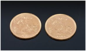 Two Half Sovereigns Both Dated 1982