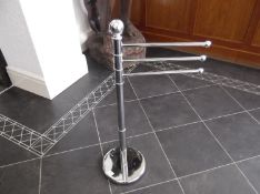 Modern Chrome Towel Rail, 39 inches in height.