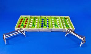 Set of Five Subbuteo Football Teams 00 Scale Players - Comprising Manchester United, Leeds United,