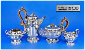 Regency Style Four Piece Silver Tea Service In The Manner Of Paul Storr All The Pieces Are