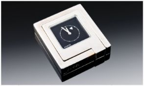 Gucci - Deluxe Chrome Cased Pocket Size, Travel Alarm Clock.  Alarm Indication on Rotation, No