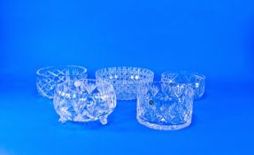 Collection of Four Cut Glass Fruit Bowls, all of various shapes and sizes, diamond and star