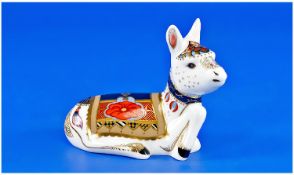 Royal Crown Derby Paperweight ``Donkey Foal``. Gold stopper, date 2004, with box, mint condition.