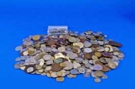 Box Of Assorted Coins, Mostly Low Value Comprising Victorian Pennies, Some Silver Shillings,