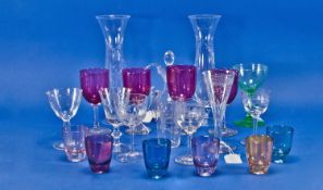 Collection of Various Early 20th Century Glass, including fine cut glass decanter with an elaborate
