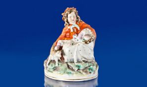 Staffordshire Mid 19th Century Figures `Little Red Riding Hood` Circa 1860`s. 7.25`` in height