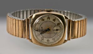 Vintage Limit III 9 Carat Gold Case Gents Wristwatch with gold plated expanding bracelet. Good