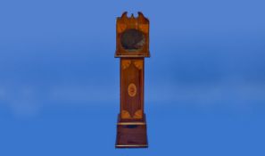 Mahogany Inlaid Miniature Longcase Clock, The Front With Fan And Shell Inlay, Clock/Watch Missing,