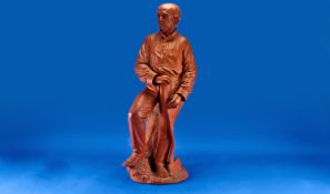 Large Terracotta Figure of the former Prime Minister William E Gladstone, 23.5 inches high