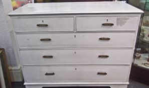 George III Mahogany Chest of Drawers, circa 1790, painted white at a later date, fitted with two