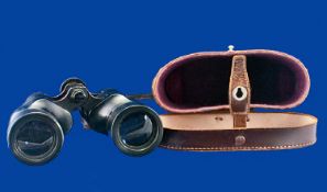 Ross London Pair of Binoculars in Brown Leather Case, 12 x 40 Solaross.