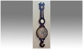 William IV Mahogany Wheel Barometer c 1830. Signed D Luvate, Preston. Probably Dominic Luvate, 43