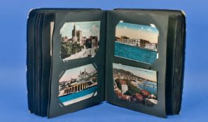 Postcard Album Of Around 180 Mostly Early Colour Postcards featuring Europe & Middle Eat. Many of
