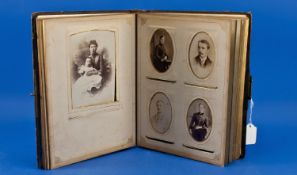 Carte De Visite Album, Containing A Collection Of Late Victorian Family Portraits.