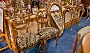 Reproduction Mahogany Ladies Desk: on turned legs with a green leather top and bank of draws above.