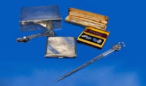 Mixed Lot Of Collectables, Comprising Silver Hallmarked Cigarette Box, Silver Hallmarked Cigarette