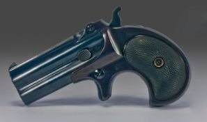 Remington Double Barrel Derringer, .41 RF caliber, circa 1888-95; marked to top of barrel Remington