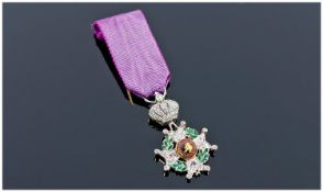 The Order of Leopold Miniature Dress Medal, Diamond Set Miniature Medal In 18ct White Gold Set With