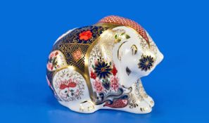 Royal Crown Derby Paper Weight `Rocky Mountain Bear` gold stopper, Date 2002 with box. 1st quality