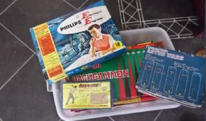 Collection of Vintage Games including Grandstand Astro Wars, Monopoly, Rebound, Ground Shot Tennis