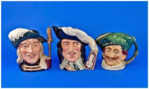 Royal Doulton Character Jugs, 3 in total, Cavalier and Musketeers. 1) ``Aramis``, D6441, issued