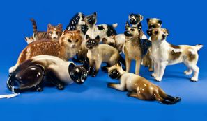 Selection of Mainly Coopercraft Dog and Siamese Cat Figures (13) in total