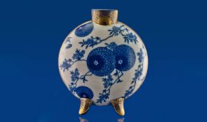 Doulton Fine Quality Large Moon/Pilgrim Flask. ``Japanese Spray`` design. Asthetic period, c.1885.