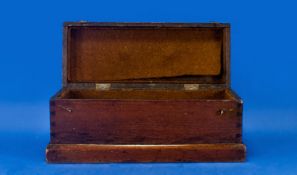 Mahogany Oblong Box with fancy brass carrying handle, Nineteenth century.