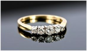 18ct Gold Five Stone Diamond Ring, Set With Five Graduating Round Cut Diamonds, Fully Hallmarked,