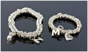 Two London Links Silver Charm Bracelets, Fully Hallmarked