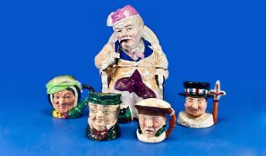 Collection of Various Character Jugs, comprising Royal Doulton Sairey Gamp, D5528, small size,
