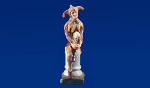 Royal Doulton Collectors Club Miniature Figure `The Jester` HN 3335, Designer C.Noke, Issued 1990