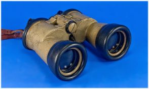 German WW2 Interest Pair Of German World War II U-Boat Binoculars, By Carl Zeiss, With Black Rubber