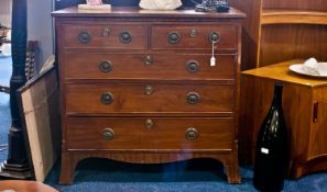 Early 19th Century Mahogany Chest of Drawers, circa 1820, possibly Dutch, the frieze with a fine