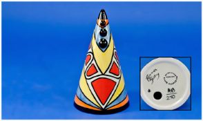 Lorna Bailey Signed and Handpainted Limited Edition Conical Shaped Sugar Sifter. Zulu design no