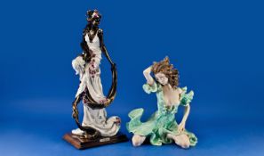 Two Modern Decorative Resin Figures Of Ladies, one inscribed `Belcari`