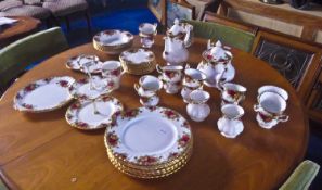Royal Albert `Old Country Roses` Part Teaset approx (70) pieces including teapot, coffee pot, cake
